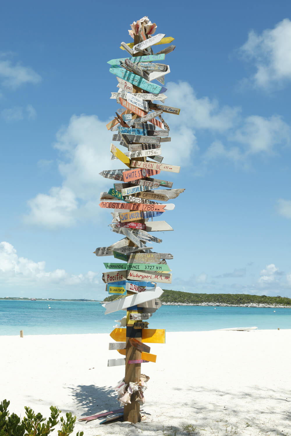 luxury travel experiences Stocking Island direction signs Bahamas