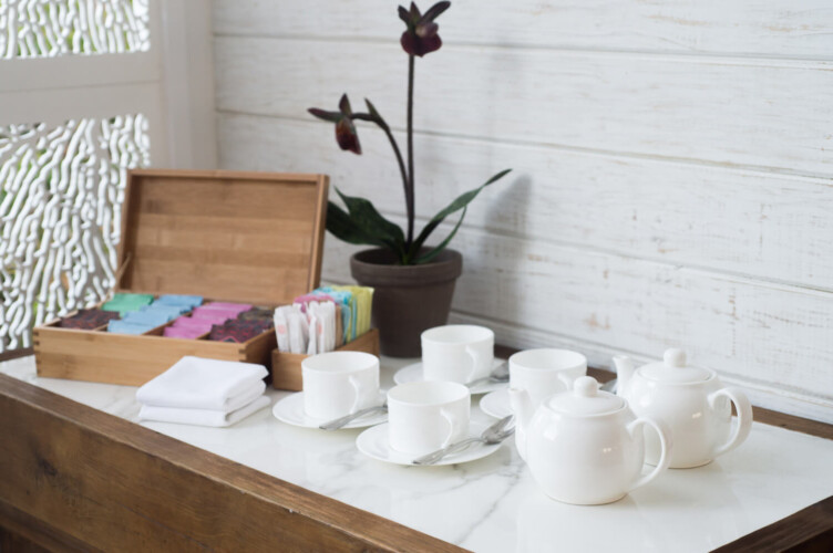 Shore Club breakfast tea table