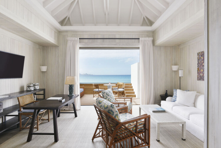 Cheval Blanc St Barth living room by the sea