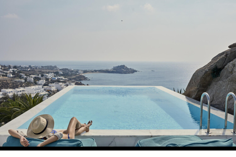 private pool ocean view Ambassador Mykonos